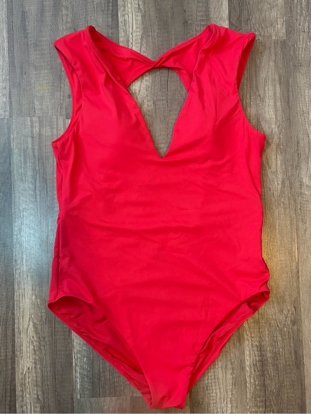 Seafolly deep V-neck one-piece swimsuit in red